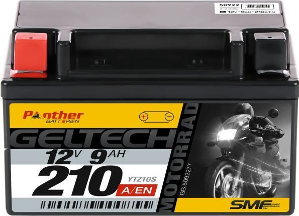 Image du produit Panther Batterien Batterie moto gel 12V 8.6Ah YTZ10S (12 V, 8.60 Ah)