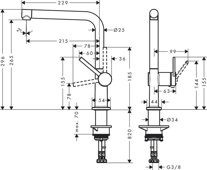 Productafbeelding hansgrohe HG ééngreeps wastafelmengkraan 270 TALIS M chroom