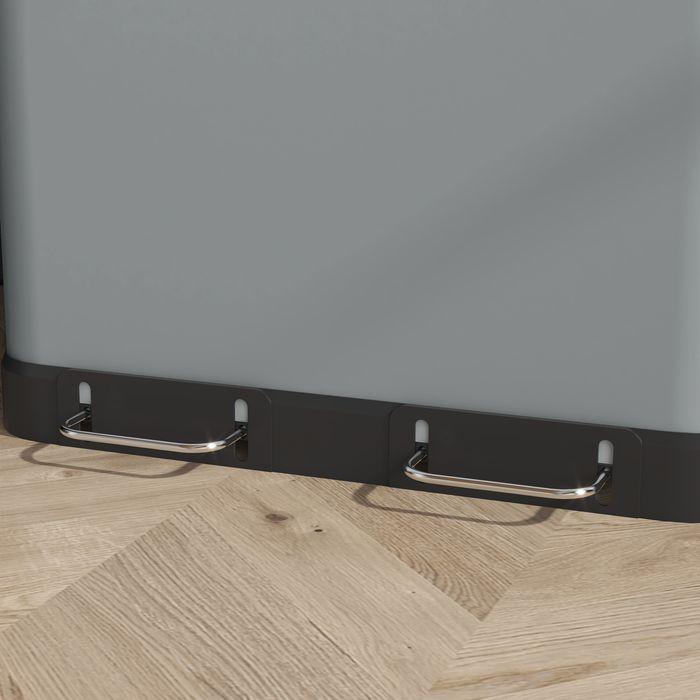 Image du produit Swisshandel24 Mülleimer 2 x 30L Treteimer mit Deckel, Fusspedal, Inneneimer, Metall (60 l)