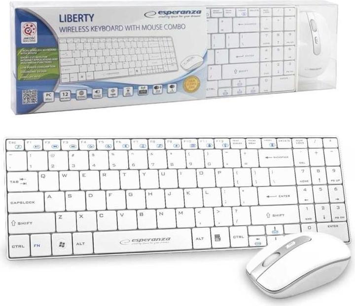 Produktbild Esperanza EK122W Tastatur RF Wireless QWERTY (Eng. Int., Kabellos)