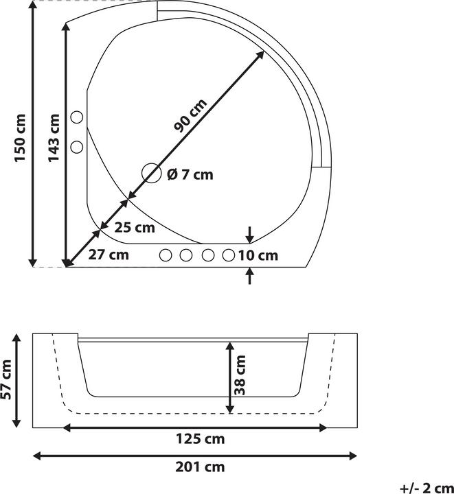 Actual product image Beliani Mangle (350 l, 150 cm)