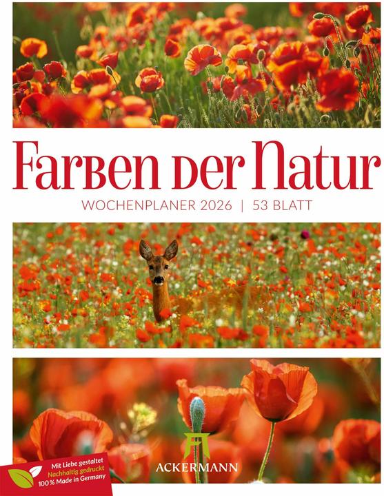 Produktbild Farben der Natur - Wochenplaner Kalender 2026 (25 x 33 cm, Harter Einband, Deutsch)