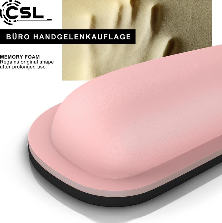 Produktbild CSL Tastatur Handballenauflage, 43 cm Keyboard Handgelenkschoner, ergonomische Haltung, abwaschbar, rosa