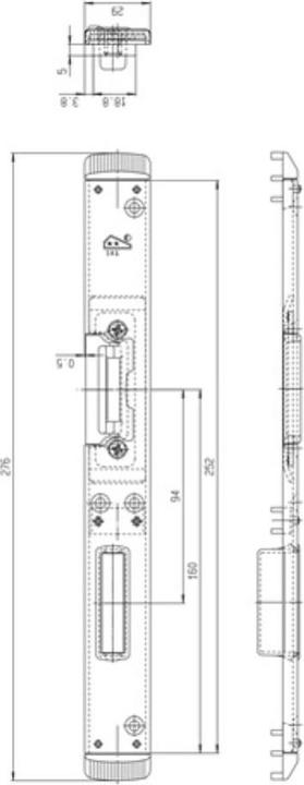 Produktbild Fuhr Schliessteil Falle/Riegel U-Stulp 29x6,5 mm rechts silberfarbig