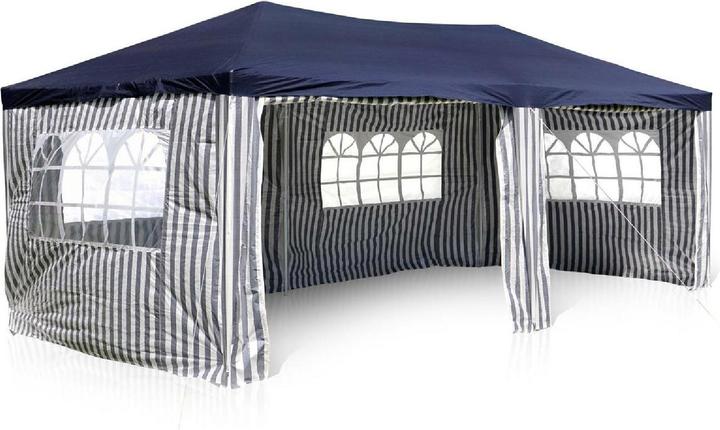 Produktbild VCM Pavillon Partyzelt blau 3x6m PE 110g/m² Gartenzelt Festzelt Eventzelt Marktzelt (600 cm, 600 cm)