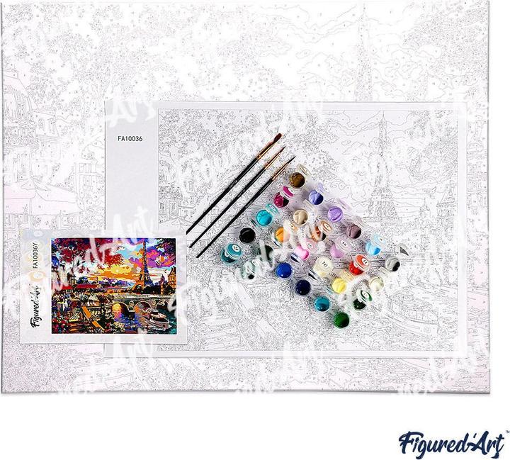 Actual product image Figured'Art Scenic sunset and horses