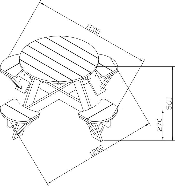 Immagine prodotto Axi Tavolo da picnic UFO rotondo marrone/bianco