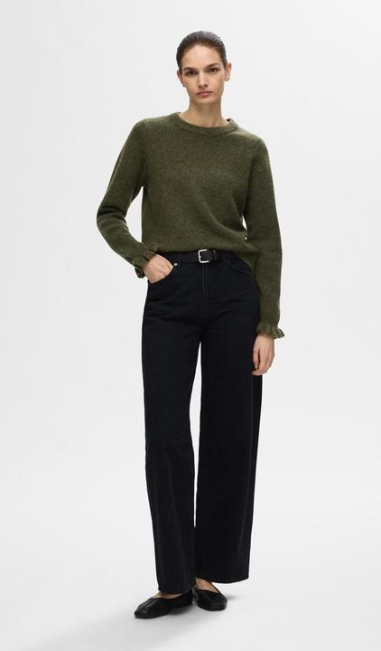 Image du produit Selected Femme Pull en tricot à manches ruchées (XL)