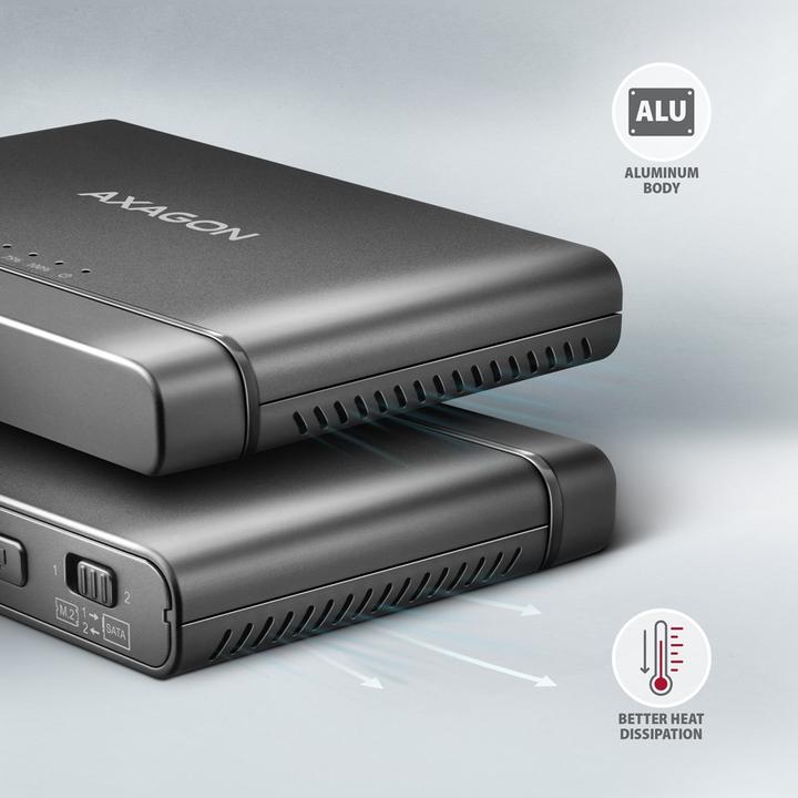 Immagine prodotto Axagon ADSA-CC USB-C - SSD NVMe M.2 e SSD/HDD SATA 2,5"/3,5" CLONE MASTER (M.2 2242, M.2 2230)