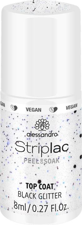 Produktbild Alessandro Striplac Top Coat Black Glitter (Schwarz, Top Coat)