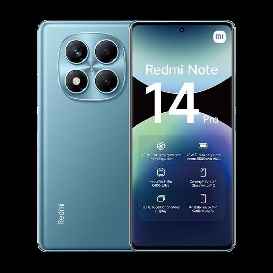Produktbild Xiaomi Redmi Note 14 Pro (512 GB, Ocean Blue, 6.67", Dual SIM, 200 Mpx, 4G)