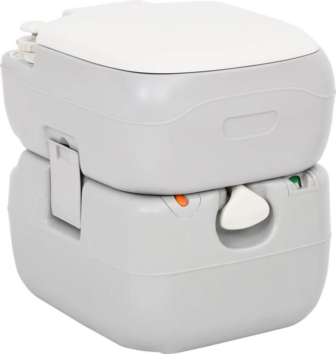 Immagine prodotto VidaXL Toilette da campeggio portatile grigia e bianca 22+12 L HDPE