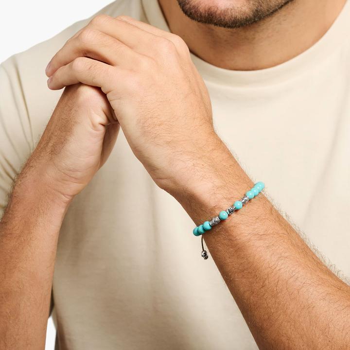 Produktbild Thomas Sabo Armband Türkis Totenkopf (22 cm, Silber 925)