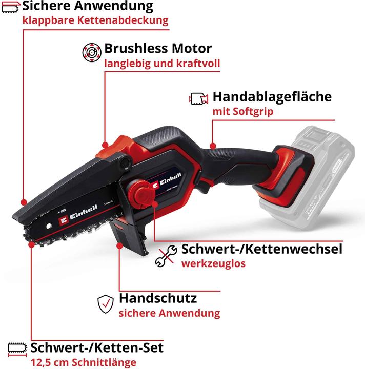 Produktbild Einhell 4600040 Akku Kettensäge GE-PS 18/15 Li BL-Solo Power X-Change 18V Li-Ion (Akku Kettensäge)