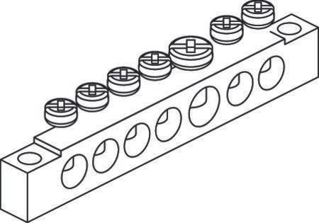 Actual product image Cubic Earth terminal, Cu-mini, 7-pole, suitable for holder for 0064-0000