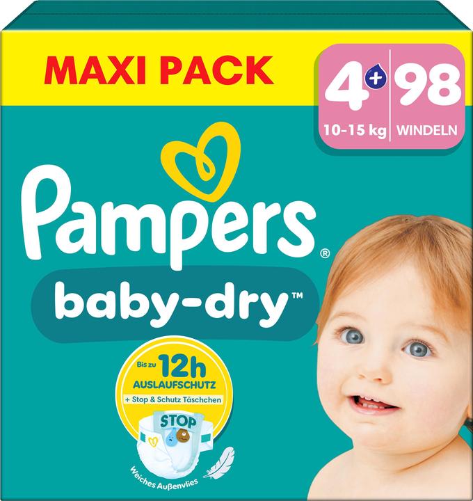 Produktbild Pampers Baby-Dry (Gr. 4+, Halbmonatsbox, 98 Stück)