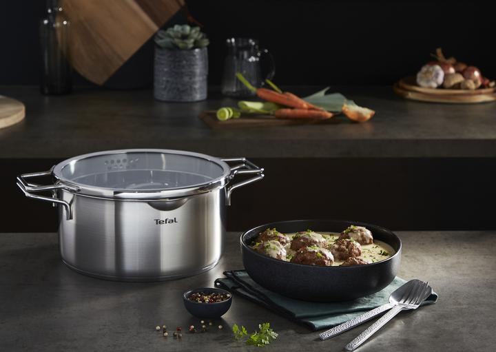 Image du produit Tefal Faitout Nordica avec couvercle 24 cm (24 cm, Casserole, Acier inoxydable)