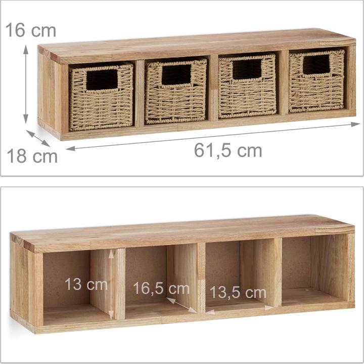Immagine prodotto Relaxdays Scaffale a muro (61,5 x 18 x 16 cm)