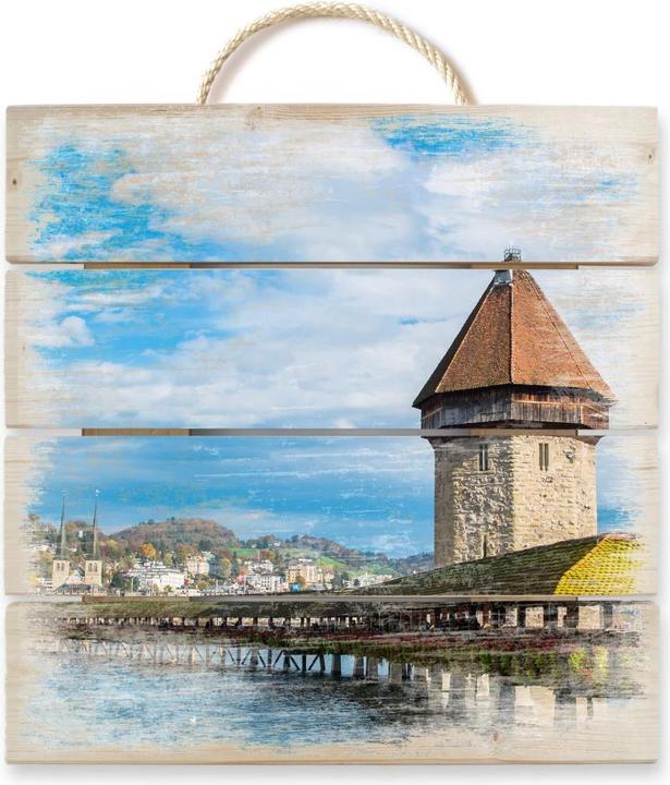 Produktbild Trenddeko Holzbrücke in Luzern (40 x 41.5 cm)
