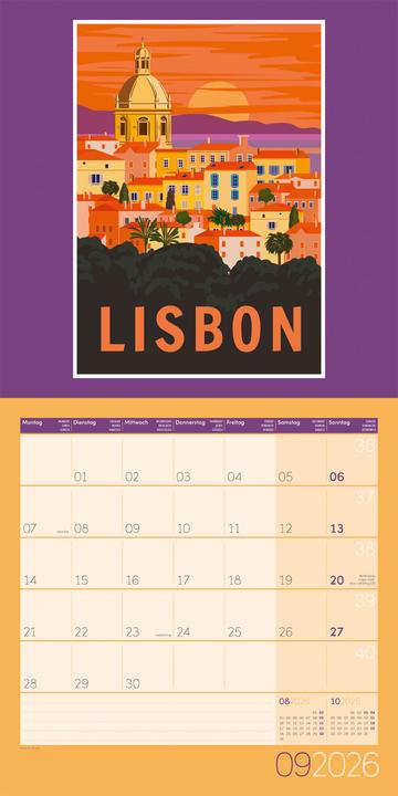 Image du produit Vintage Voyage - Reiseposter - Kalender 2026 - 30x30 (30 x 30 cm, Couverture rigide, Allemand, Français, Anglais)