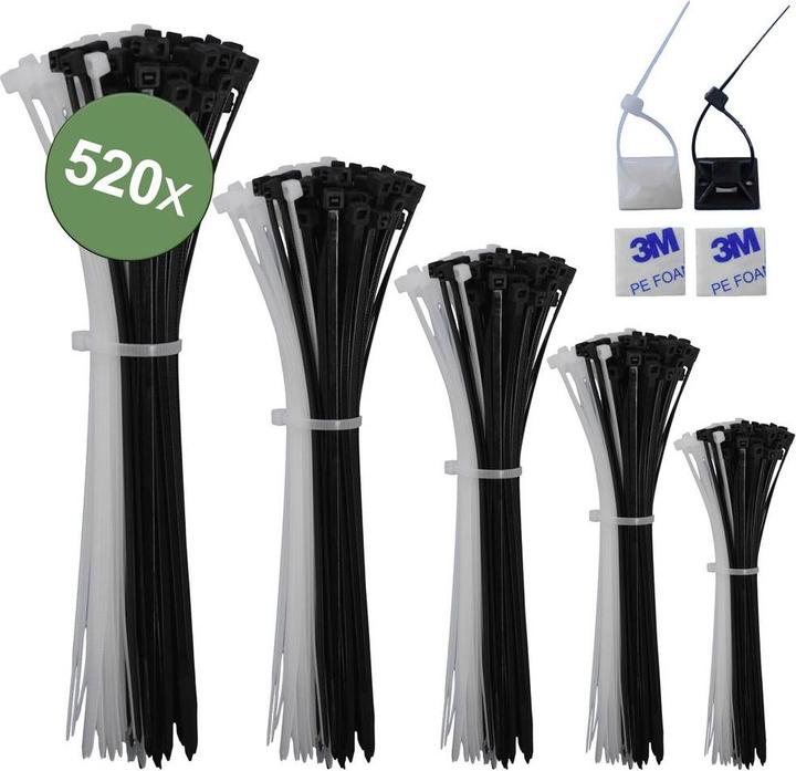 Produktbild Quadrios 23CA243 23CA243 Kabelbinder Schwarz, Weiss UV-stabilisiert 520 St. (Kunststoffkabelbinder, 300 mm, 520 Stk.)
