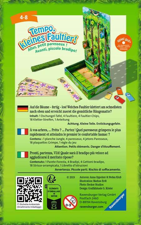 Actual product image Ravensburger Hurry up, little sloth! (German, French, Italian)