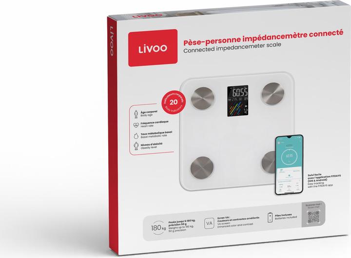 Immagine prodotto Livoo Scala dell'impedenziometro collegato (180 kg)