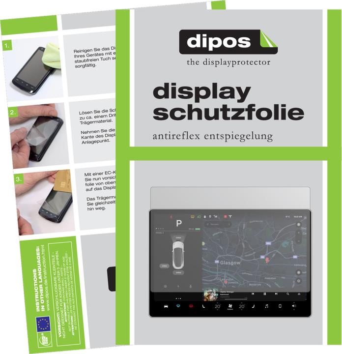Actual product image Dipos Anti-Glare (2 Piece, Tesla Model 3 Display)
