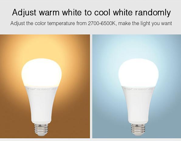 Produktbild Milight LED Birne RGB+KW/WW 12W mit Funk CCT Fernbedienung (E27, 12 W, 1100 lm, 1 x, F)