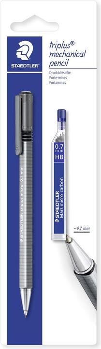 Image du produit Staedtler triplus micro 774 Porte-mines triangulaire Blister, 0,7 mm et 1 boîte de mines (0.70 mm, B, 1 x)
