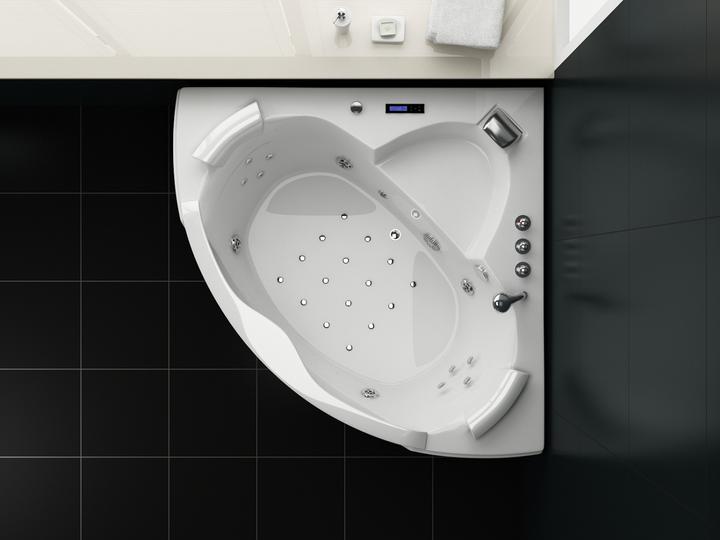 Produktbild PureHaven Whirlpool 150x150 cm elegantes Design Heizung Lichttherapie Soundsystem Reinigungsprogramm