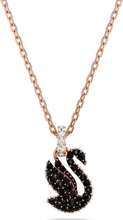 Produktbild Swarovski Iconic Swan Halskette Schwan Klein Schwarz Roségold (Swarovski Metall, 38 - 43 cm)