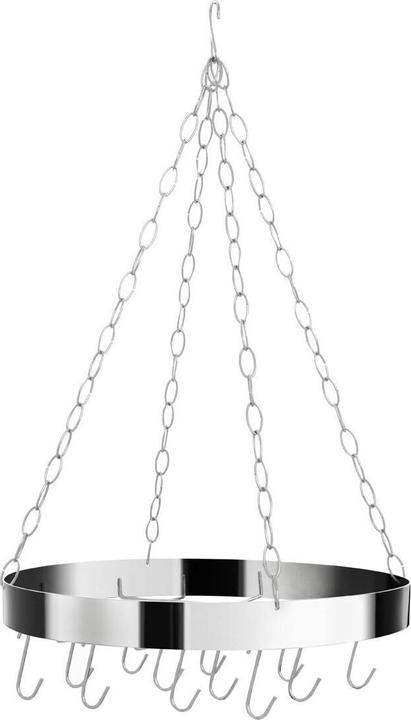 Image du produit Fifty five south Étagère suspendue au plafond Round Silver en acier inoxydable Ø 48/ H 70 cm
