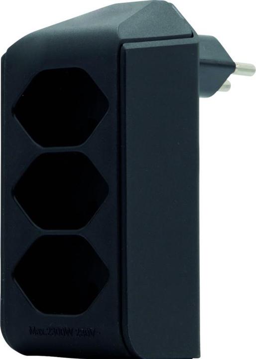 Immagine prodotto Brennenstuhl spina di giunzione cleverLINE a 3 vie nera, ruotabile fino a 300° (con gancio) *CH* (Tipo 13, 3 x)