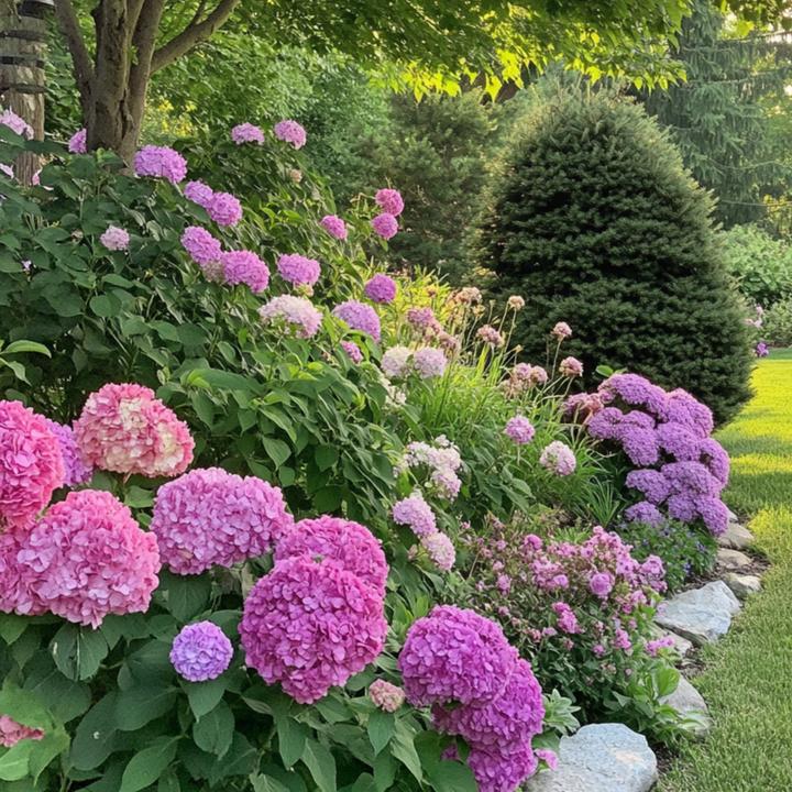 Produktbild Plant in a Box Hydrangea macrophylla teller 'Red Bull' - 3er Set Hortensien (25 cm)