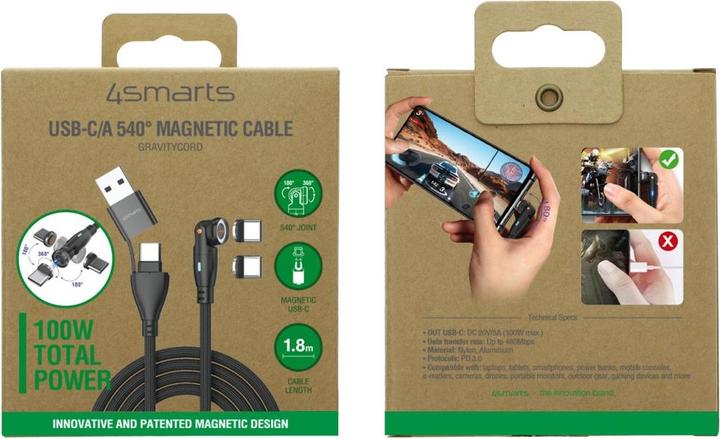 Produktbild 4smarts USB A – USB C (1.80 m, USB 2.0, 100 W)