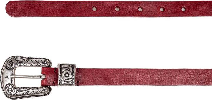 Produktbild Golden Goose vintage-effect washed leather belt cherry color (75)