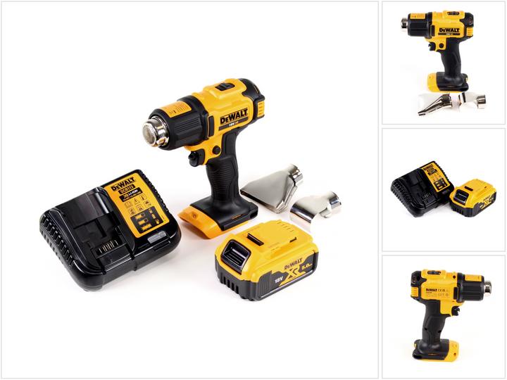 Produktbild DeWalt DCE 530 P1 Akku Heissluftpistole 18V 530°C + 1x Akku 5,0Ah + 1x Lader + Flächen- und