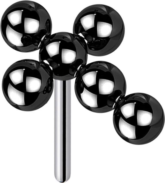 Produktbild Star Piercing Threadless schwarz Kreuz Kugeln (ohne Messing, Titan G23)