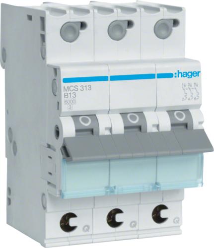 Hager HAG MCS313 C13 built-in automatic 3p Quick Connect