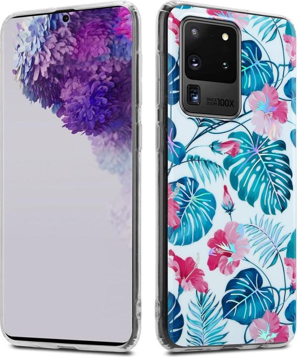 Actual product image Cadorabo IMD TPU Colorful Flowers & Leaves Cover (Samsung Galaxy S20 Ultra)