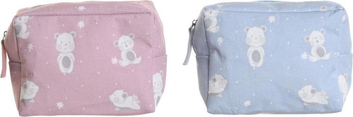 DKD Home Decor Reise-Toilettentasche Blau Weiss grün Rosa polialgodon osos 15 x 6 x 12 cm (2 Stück)
