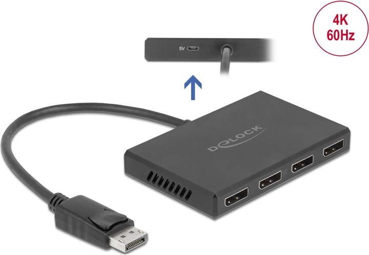 Image du produit Delock Splitter DisplayPort 1.4 1 x DisplayPort in vers 4 x DisplayPort out (10.50 cm)
