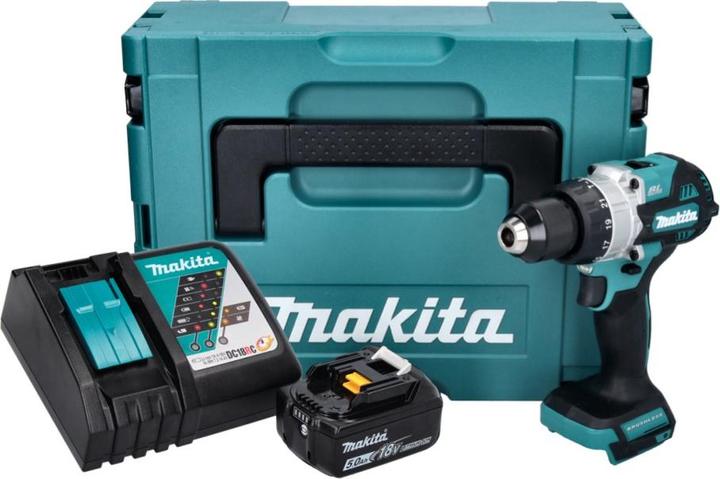 Produktbild Makita DHP 486 RT1J Akku Schlagbohrschrauber 18 V 130 Nm Brushless + 1x Akku 5,0 Ah + Ladegerät + Ma (Akkubetrieb)