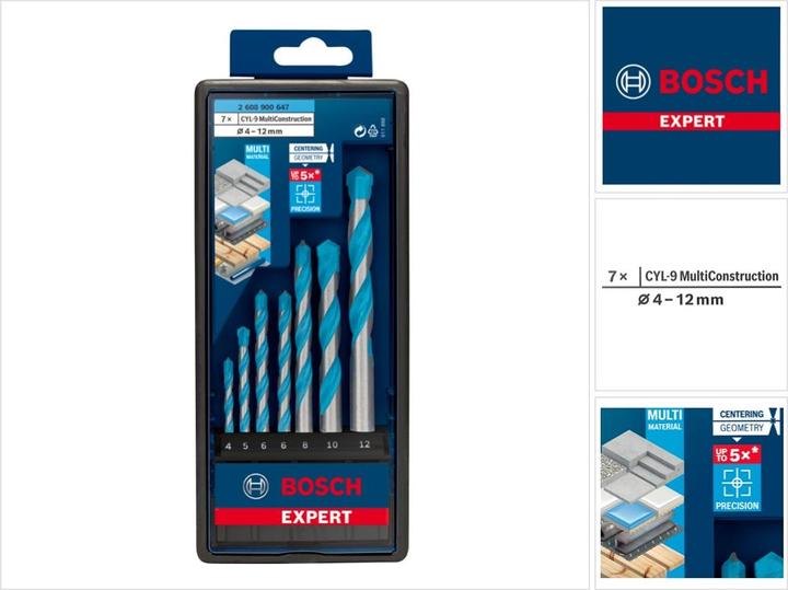Produktbild Bosch Professional Zubehör EXPERT MultiConstruction CYL-9 Bohrer-Set 4/5/6/6/8/10/12 mm, 7-tlg. (4 - 12)