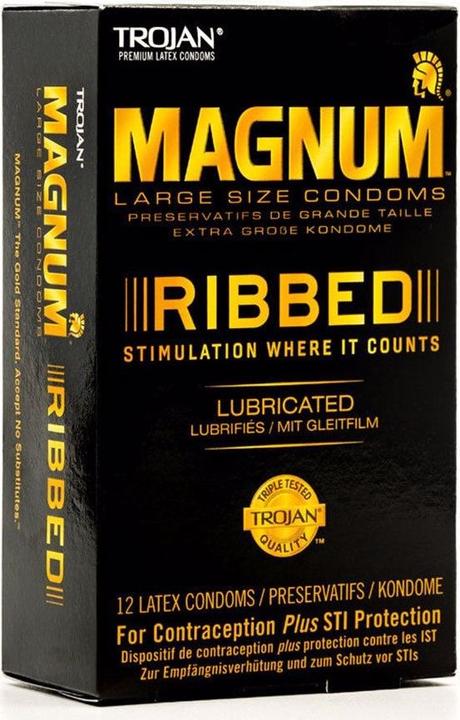 Actual product image Trojan Magnum Ribbed Condoms 12pcs (12 pcs.)