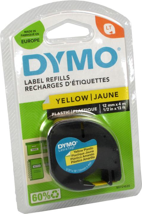 Actual product image Dymo Plastic ribbon black on yellow (1.20 cm, Yellow)