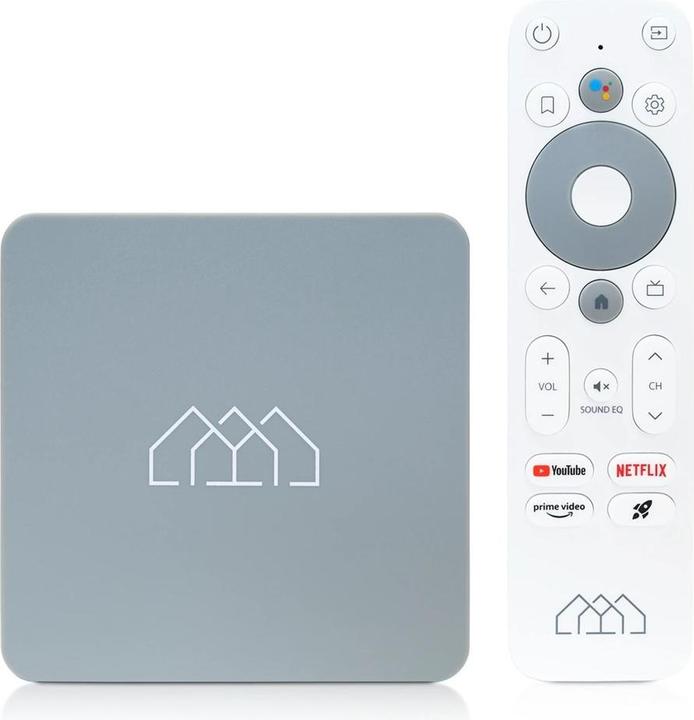 Abcom Box HD Android TV Mediaplayer Grau (Full HD, 5GHz WiFi, Bluetooth, Sprachfernbedienung) (32 GB, Android 11)