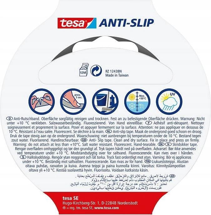 Actual product image tesa Anti-Rutschband Bad & Dusche Transparent 5 m x 25 mm | Ideal Rutschfestes Klebeband Für Badezi (25 mm)