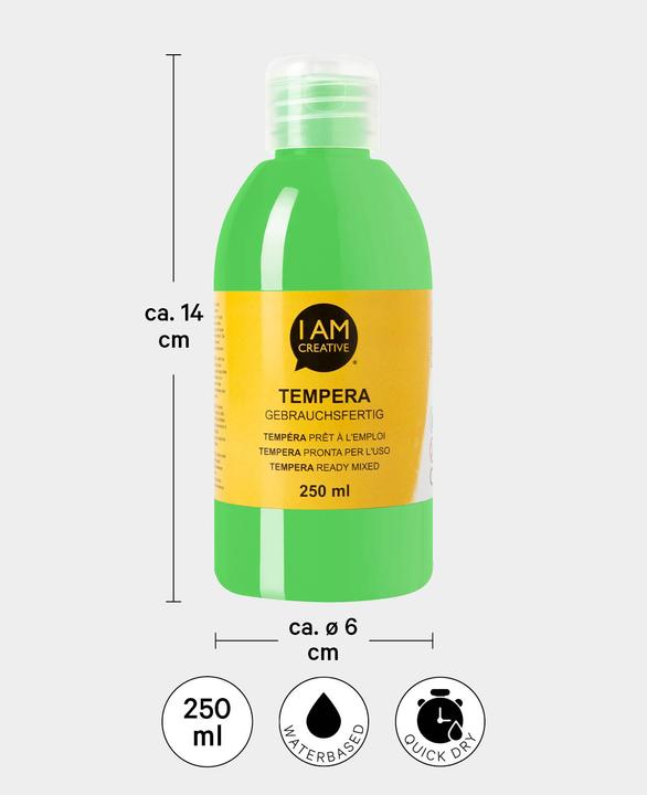 Actual product image I Am Creative Tempera, water-based tempera paint, 250 ml (Yellow green, 250 ml)